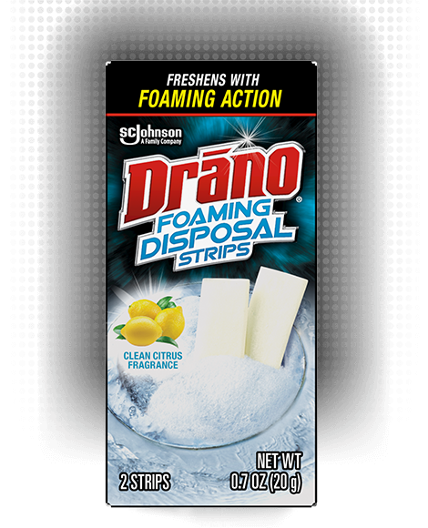 Drano Foaming Disposal Strips, Fresh Citrus, 2 tiras para desagüe, 0.7 oz